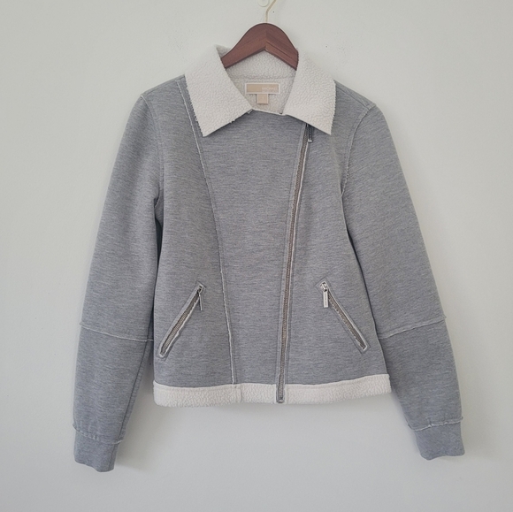 Michael Kors Faux Shearling Moto Inspired Asymmetrical Zipper Jacket Siz… - Picture 13 of 13